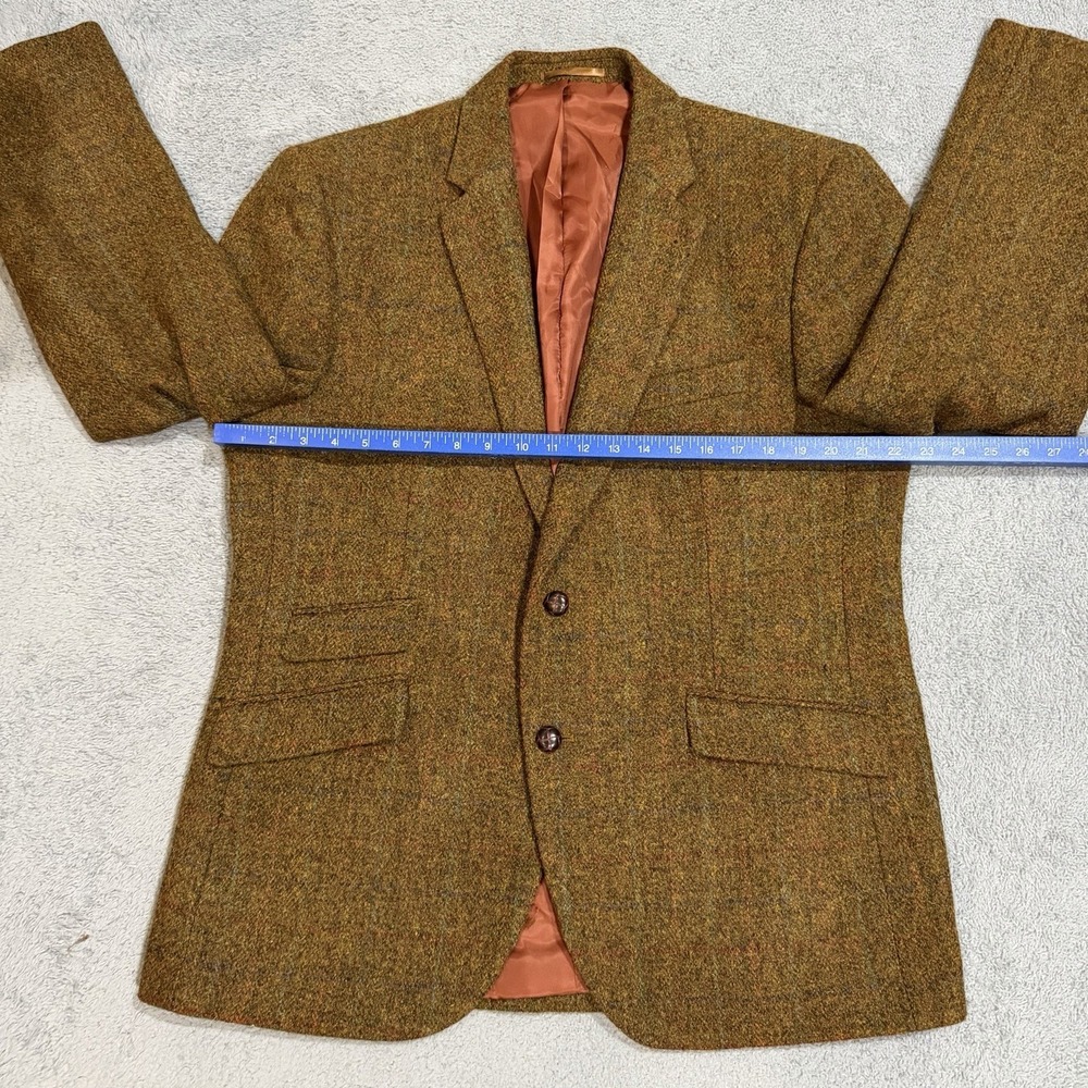 Harris Tweed Blazer Men's 46R 100% Pure New Wool Orange Colorful Suit Jacket - Picture 3 of 11